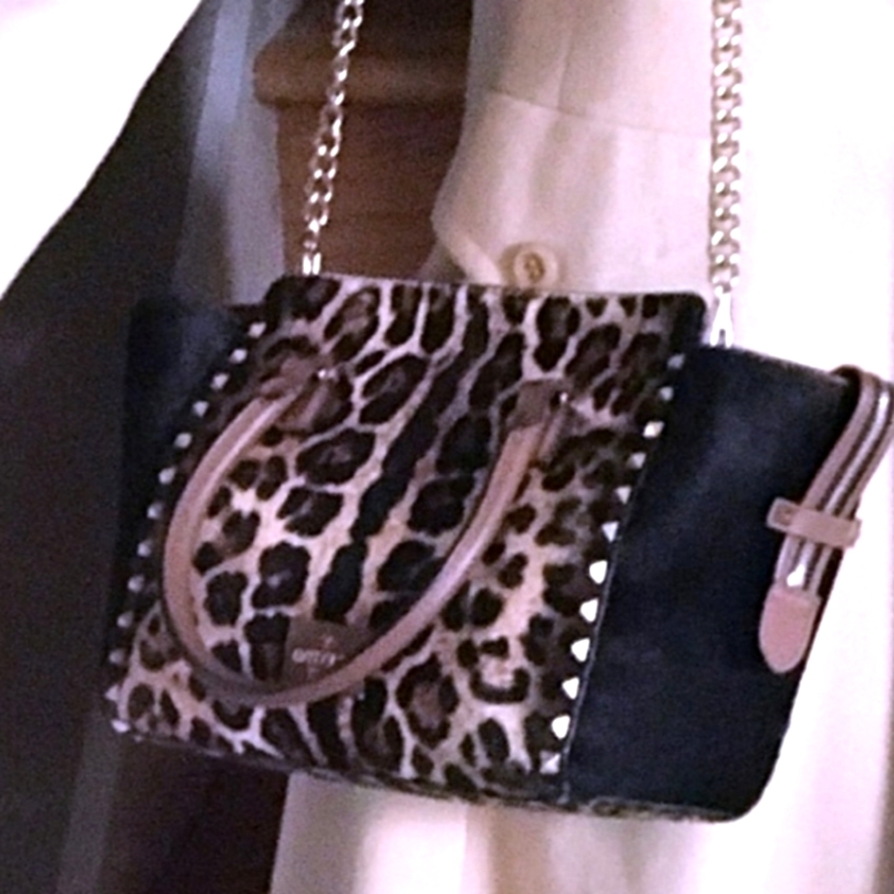Flash SALEβ°RAREπ₯Valentino Gavarani Rockstud pony hair animal print bag 3in1 πΈ - Picture 4 of 10